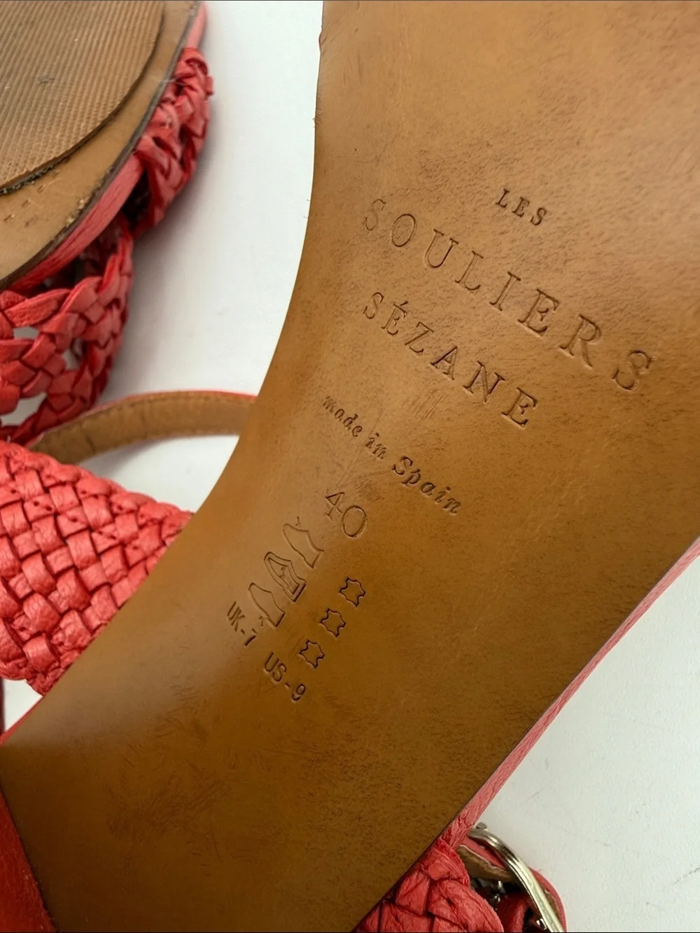 Sezane Les souliers Halix Women’s leather sandals Braided Block Heels event Y2K